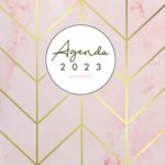 2023: Agenda 2023 Semanal Anual Planificador Semana Vista, Diario Organizador, Diseño de Mármol Rosa